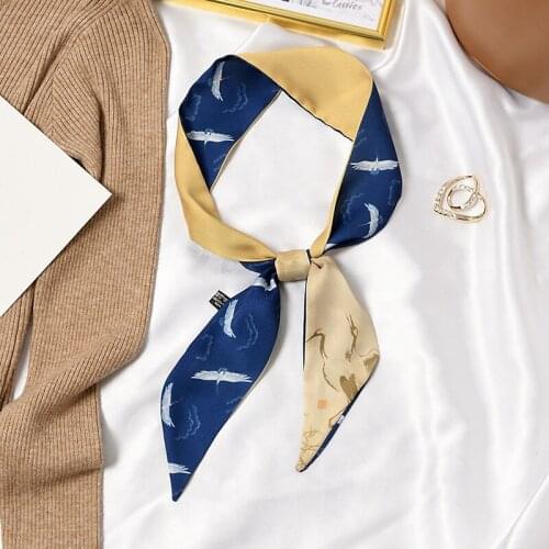 Fruit Cartoon Girl Print Patchwork Skinny Small Long Scarf Floral Decorate Bag Handle Ribbon Neckchief Headband Hand Tie Scarves