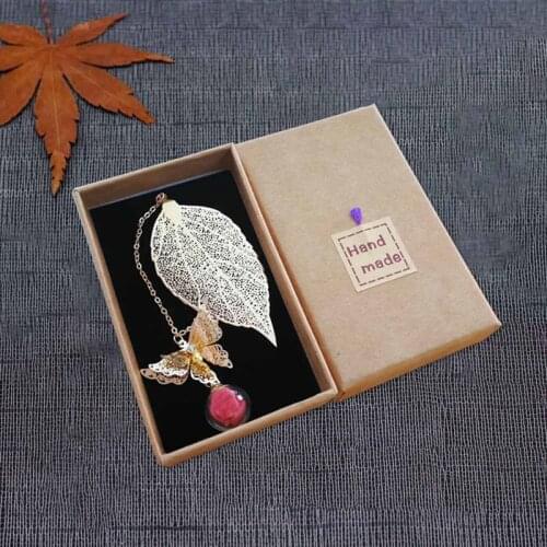 Retro Vintage Leaf Bookmark Office School Stationery Design Of Flower/Butterfly Creative Metal Bookmarks Page Holder Gift