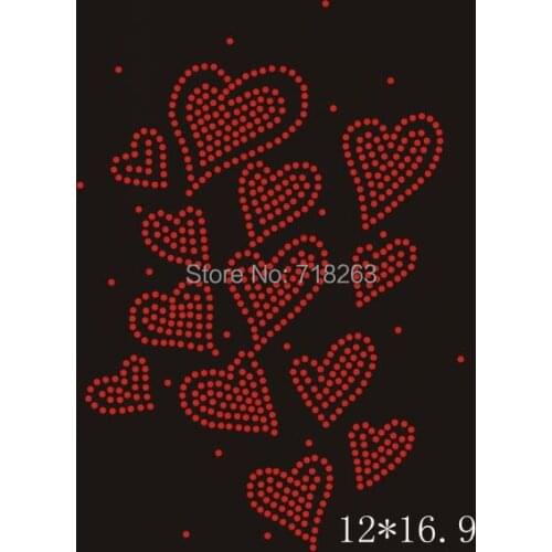 YX Free shipping hot fix rhinestones motif transfer desgin in hot sales in many love sign in red image