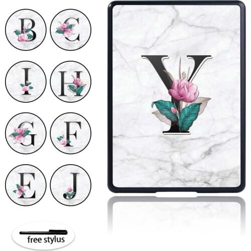 For Amazon Kindle Paperwhite 1/2/3/4/Kindle 8th/10th Gen with Various Alphabet Print Series Tablet Hard Shell Case+Free Stylus