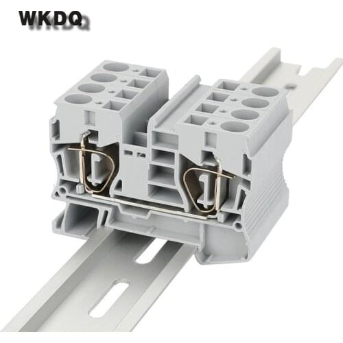 10pcs ST-10 Wire Conductor Universal Spring-cage Connection Din Rail Terminal Block Connector ST10 WONKEDQ