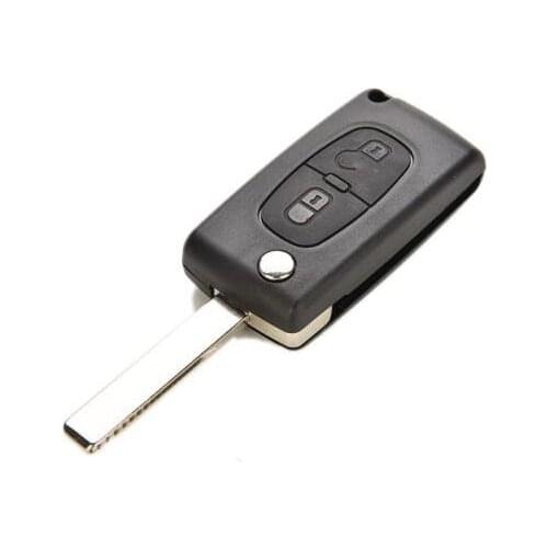 2 Button Folding Key Shell Plastic Remote Car Key Case Cover Key Shell Replacement PEUGEOT 207 307 308