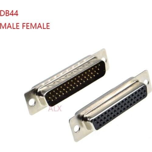 2PCS DB44 female MALE PCB Mount serial port CONNECTOR Solder Type D-Sub CONNECTORS 44pin plug jack Adapter 3 Rows 44 PIN 44p