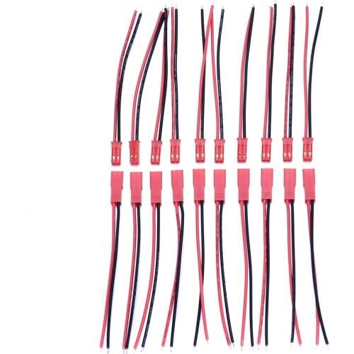 20Pcs 2 Pin Connector Male Female JST Plug Cable 22 AWG Wire For DIY LED Lights Decoration Household Appliances