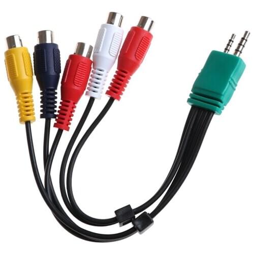 3.5mm + 2.5mm 5RCA Audio Video AV Component Adapter Cable For Samsung LED LCD TV