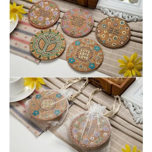 4X Plain Round Cork Coaster Coffee Drink Tea Cup Mat Placemat Wine Table Mat Wooden Placemat Teapot Drink Table Accessories