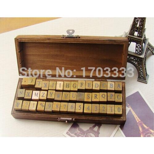 40set 42 pcs/set Alphabet stamp Creative letters and numbers stamp gift box/wooden stamp/wooden box DHL Free shipping
