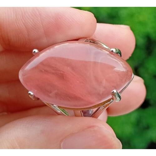 5pcs Cherry Quartz stone Chakra Finger Ring Reiki Healing Beads Adjustable Amulet Wholesale