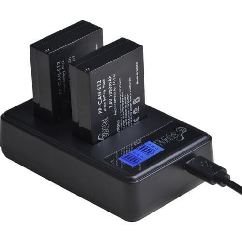 LP-E12 LP E12 LPE12 Battery & LCD USB Dual Charger for Canon EOS M EOS M10 M50 M100 100D Kiss X7 Rebel SL1 Camera