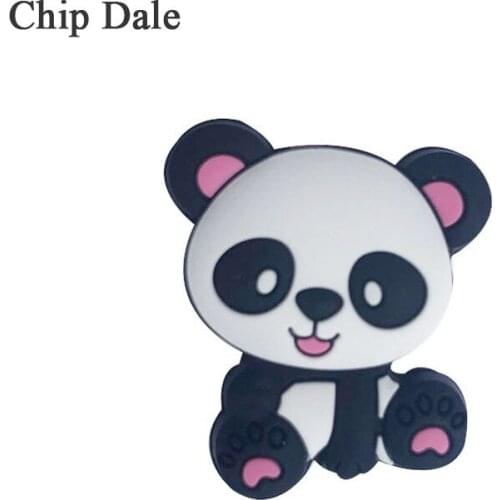 Chip Dale 20Pcs Mini Animal Silicone Teether Beads Panda Toys Baby Teething DIY Pacifier Chain Perle Silicone Beads Necklaces