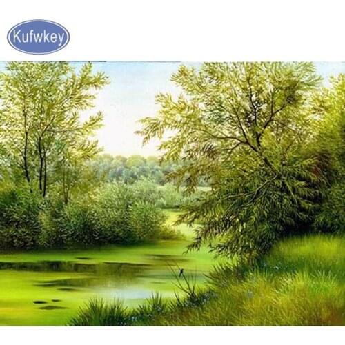 Diy diamond embroidery natural Landscape diamond painting,full diamond mosaic picture of rhinestones cross-stitch christmas art