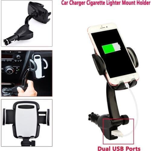 Car Phone Holder Dual USB Car Car Charger Cigarette Lighter Car Phone Holder Navigation Bracket Mobile Phone Holder