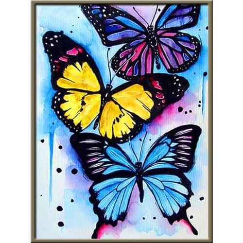 Butterfly Flower DIY Cross Stitch Embroidery 11CT Kits Craft Needlework Set Cotton Thread Printed Canvas Home Dropshipping