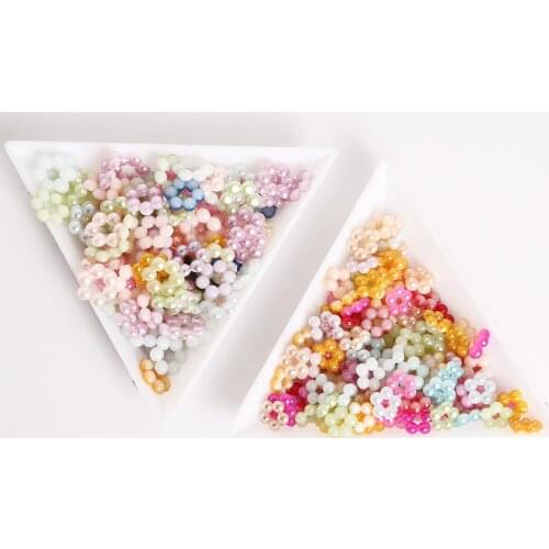 7/9 mm 100 Pcs Renju Shape Plastic ABS Imitation Pearl Beads Flat Back for DIY Jewelry Craft Scrapbook Decoration