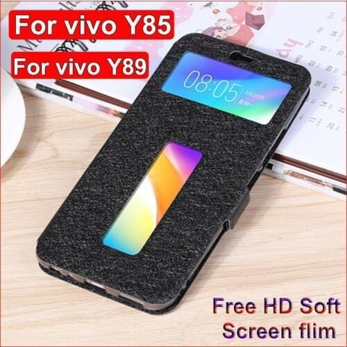 For vivo Y85 Y89 case 6.26" vivoY85 leather shell front window back cover For vivo Y 85 89 phone cases vivoY89 Stand flip Case