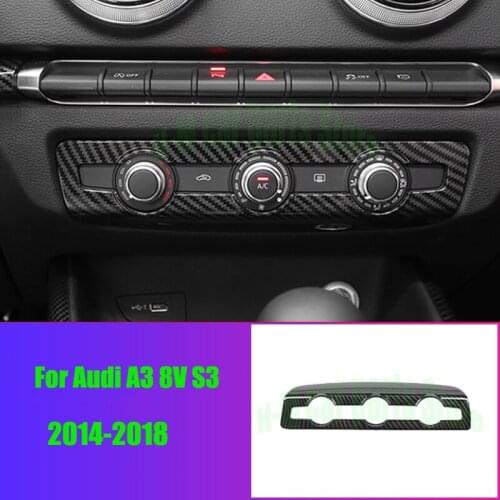 For Audi A3 8V 2014-19 Center Console Gear Shift Frame Decoration Carbon Fiber Color ABS Air Condition Outlet Panel Decorative