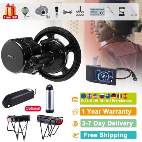 Bafang BBS02B 36V 500W Mid Drive Motor Electric Bicycle Conversion Kit with 20Ah Ebike Rear Rack Battery Electric Bike Motor Kit