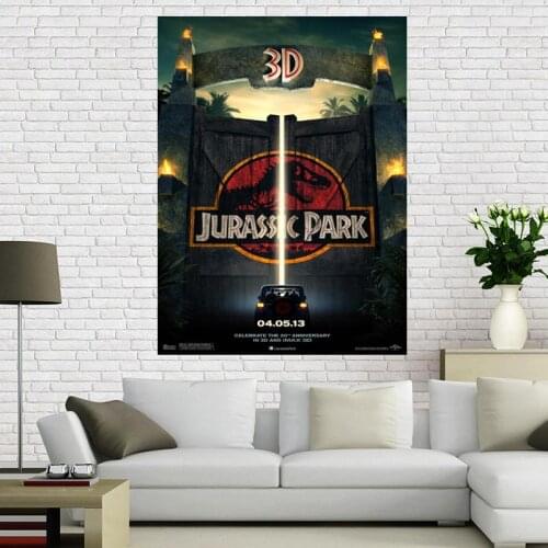 Custom Jurassic Park Canvas Poster Home Decoration Cloth Fabric Wall Poster Print Silk Fabric Print 50x75cm60X90cm