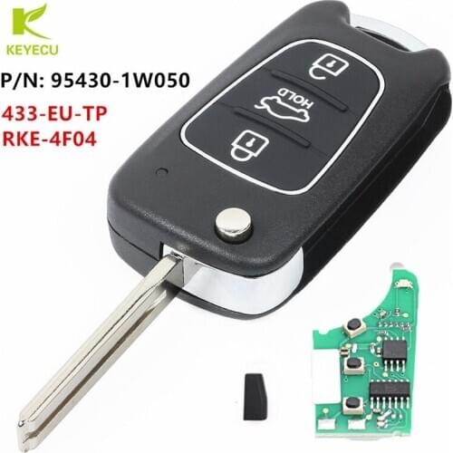 KEYECU Relacement New Upgraded Flip Folding Remote Key Fob 433MHz ID46 for Kia Rio 2011 2012 2013 P/N: 95430-1W050, RKE-4F04
