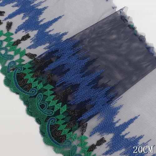 32Yards Dark Blue Edge Embroidery Lace Fabric Ribbon Trim Guipure Applique DIY Bra Sexy Underwear Sewing Wedding Decoration