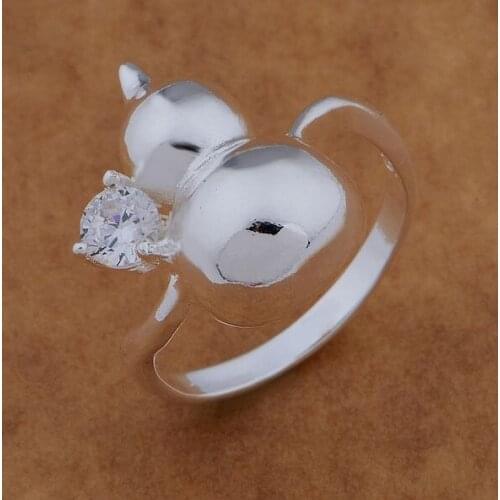 AR495 Trendy wholesale r ring, r fashion jewelry, calabash inlaid transparent stone /avnajmua avuajnba