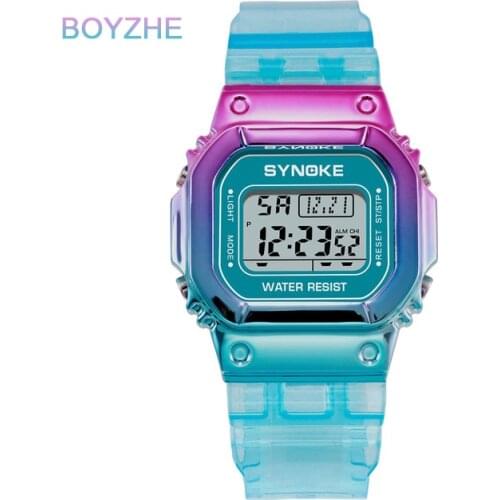 BOYZHE Trend of Fashion Cool Girls Watches Fashion Electronic Watch Men and Women Students Shockproof Electroplated Case