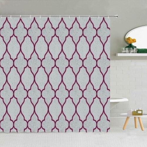 Shower Curtain Set Creative Geometry Waterproof Polyester Fabric High Quality Bathtub Decor Bath Screen With Hooks 3D Printing
