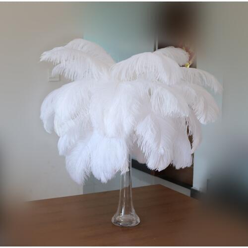 10pcs Natural White Ostrich Feathers Artificial for Decoration 15-70cm Wedding Party Decorative Plumes Wholesale