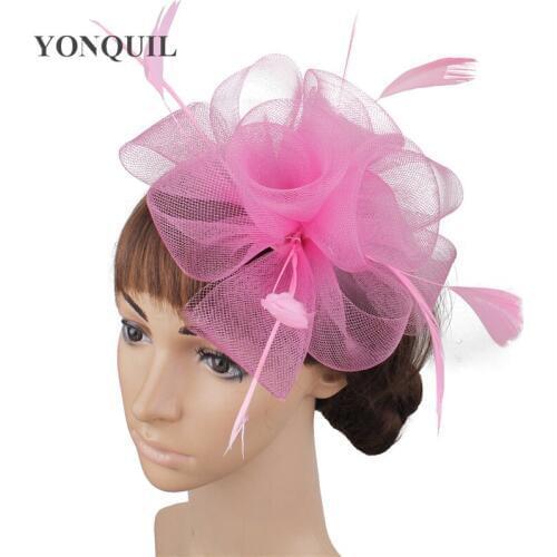 Nylon Fashion Hair Wedding Headwear Bride Accessories Hair Pin Mariage Yellow Fascinators Headdress Bride Headband Fascinator