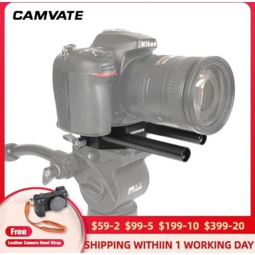 CAMVATE DLSR Camera Aluminium Alloy Baseplate With 1/4-20" 3/8-16" Screws For Canon EOS /C100/200/300/500 /Sony FS7 /A7 Series