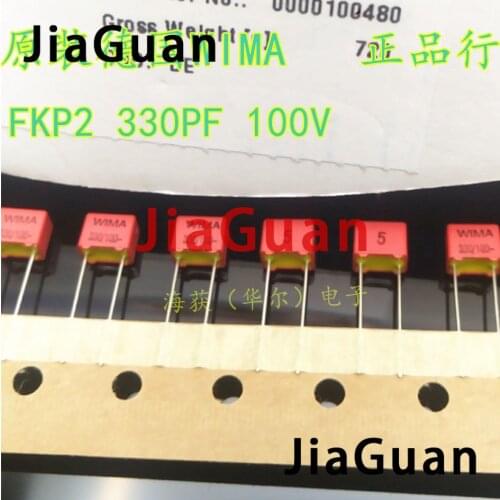 10PCS NEW Germany WIMA FKP2 100V 0.00033UF 100V331 330PF P5MM audio film capacitor fkp 2 series 330pF/100V 331/n33 331/100v