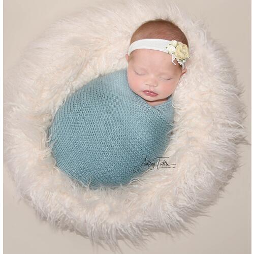 DJ Fluffy 100% Wool Blanket Newborn Photography Props Basket Woolen Filler Stuffer Cushion Blanket Cloud Layer 50x40cm