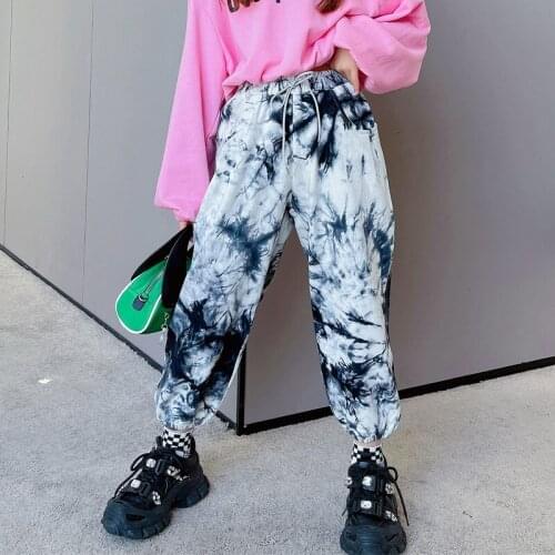 Girls Tie-dyed Pants Fashion Dance Hiphop Loose Trousers 5 6 8 10 12 years