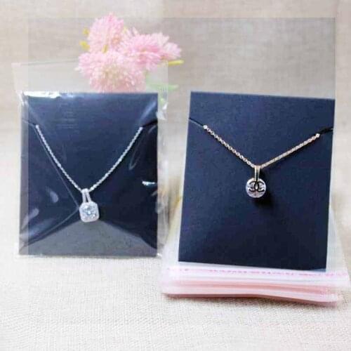 Deluxe Diy handmade necklace display &package card folded jewelry necklace packing card with chain protection 100pcs+100oppbag
