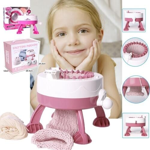 Hand DIY Knitting Machine Children Hand-knit Weaving Learning Knitting Threader Sewing Sweater Tool Kids Toy Gift pompon laine