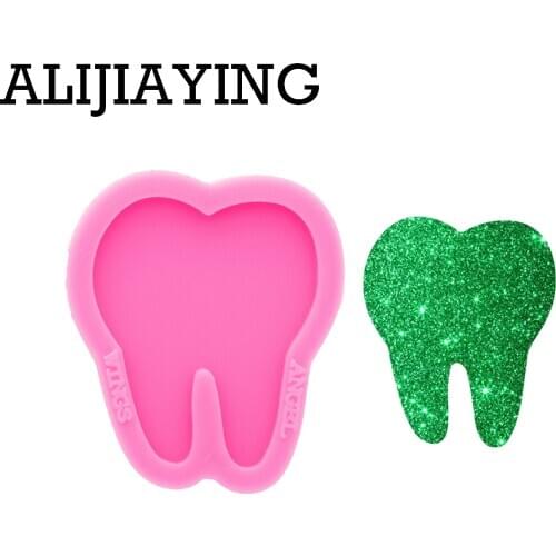 DY0361 Super Glossy Tooth Silicone Mold Epoxy Craft Molds DIY for Badge Reel Resin Crafting Mould Not Sticky