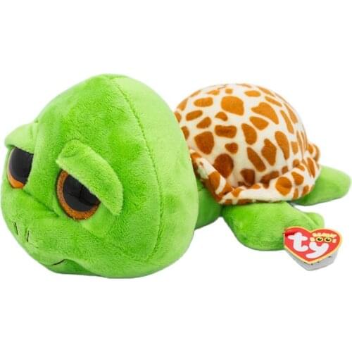 Ty Big Eyes Zippy The Green Turtle Plush Animal Toys Plush Animal Toys Stuffed Doll Tortoise Doll Gift Medium Size 25cm