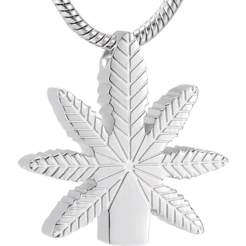 Unique Leaf Shaped Pendant Pet Memorial Keepsake Urn Pendant for Ashes Hair