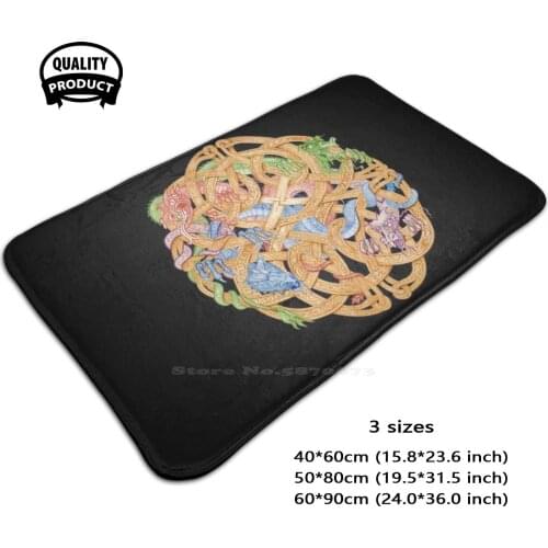 Knots And East Meets West 3D Household Goods Mat Rug Carpet Foot Pad Knot Knotwork Irish Vikings Knot Norse Viking Knots Symbol