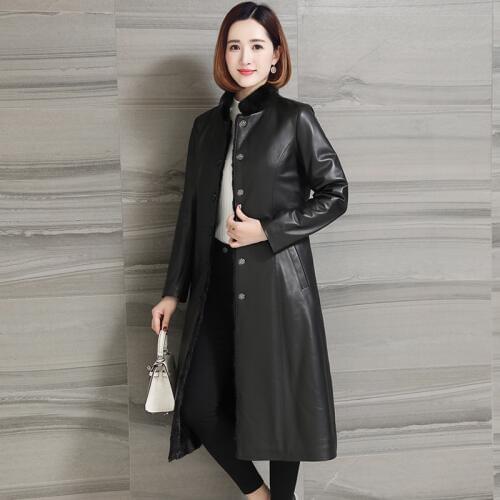 Genuine Leather Jacket 300% Sheepskin Coat Female Natural Mink Fur Liner Long Coats Winter Jacket Women Clothes 2020 MY