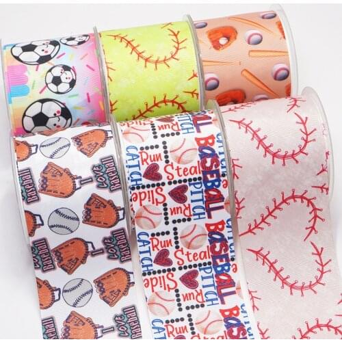 10 Yards 3inch 75mm Football Grosgrain Ribbon For Hair Bows DIY Crafts Handmade Accessories 53431