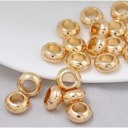 100pcs DIY accessories wholesale plating of gold macroporous circular edge wheel abacus beads copper hardware bead