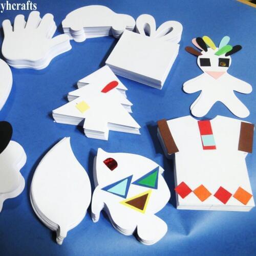 100PCS/LOT.9 design Paper blank shape Kindergarten arts and crafts Craft material cutout Paper stencil Graffiti Drawing boardOEM