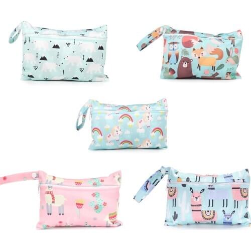 15*22.5cm Waterproof Reusable Wet Bag For Nursing Menstrual Pad Baby Cloth Diaper Nappy Travel Wetbag Maternity Diaper Bag