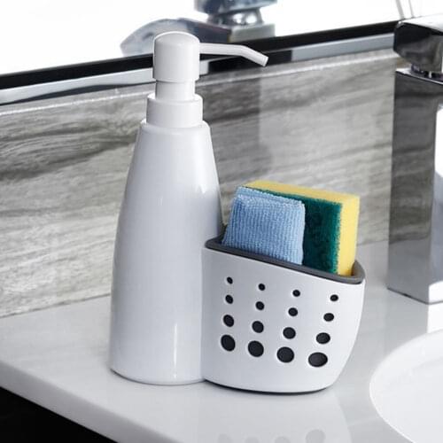2 In 1 Kitchen Soap Dispenser Pump and Sponge Case To Store Liquid Soap Dispenser Bottles