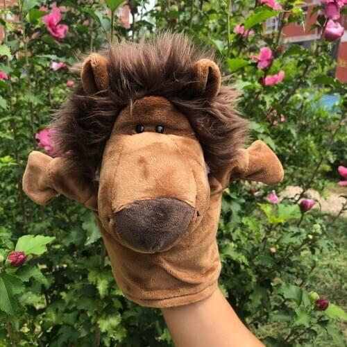 24cm Forest Animals cartoon animal hand puppet lion infant finger plush toy child parent-child storytelling props for baby gifts