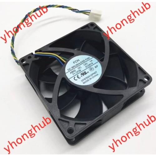 Forcecon DFB762512PN0T DC 12V 1.A 80x80x25mm 4-wire Server Cooling Fan