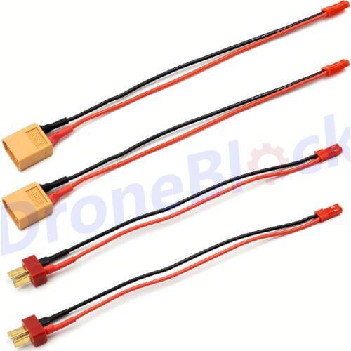 4PCS XT60 to JST Dean T plug male to JST in-line Power Adapter Cable Wire 20AWG 150mm for RC Battery Car