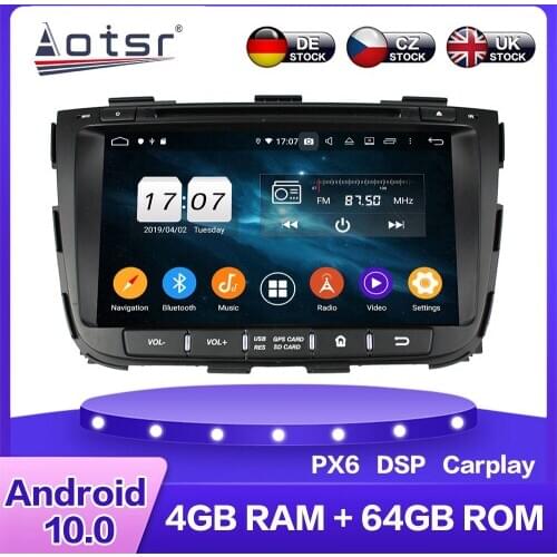 For KIA SORENTO 2012-2016 Android 10 Car Multimedia DVD Player 4G+64GB PX6 Auto GPS Navigation Stereo radio Headunit DSP Carplay