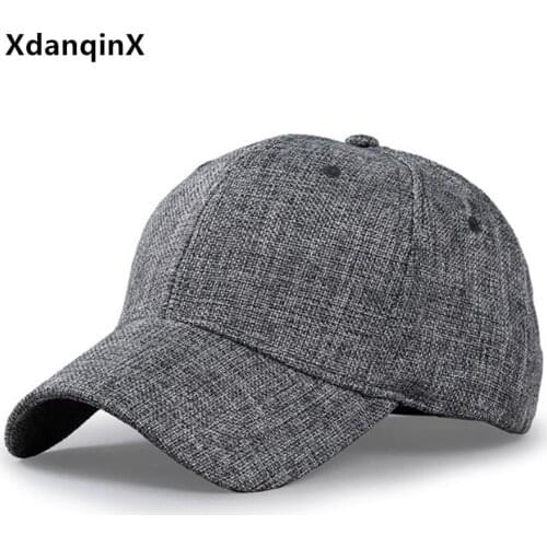 New Summer Linen Breathable Baseball Caps For Men Women Oversize Size Casual Sports Cap Adjustable Size Couple Hat Snapback Cap